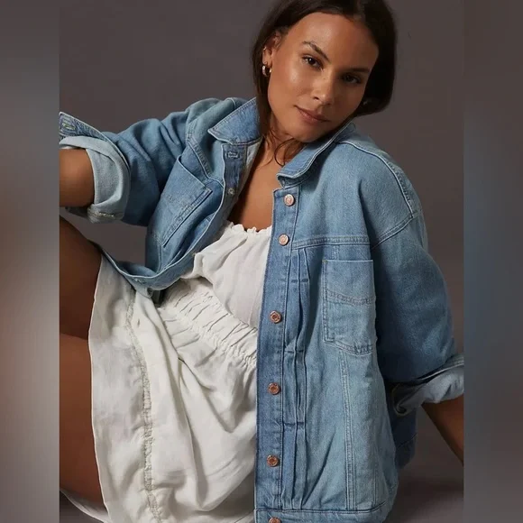 Anthropologie Pilcro Comeback Boyfriend Denim Jacket Size XS. B22 - Picture 3 of 9